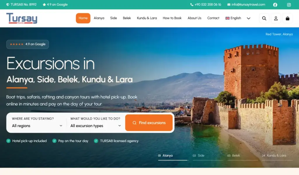 Tursay Travel web sitesi ekran görüntüsü